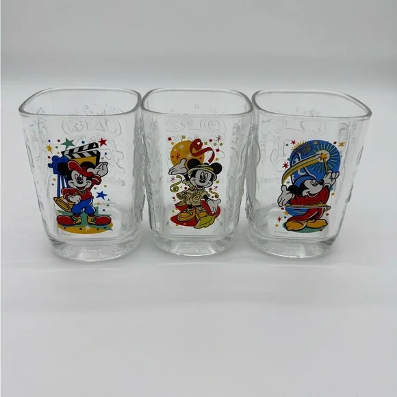 Set of (3) McDonalds Mickey Mouse Drinking Glasses Walt Disney World Y2K - 2000 - Picture 1 of 9